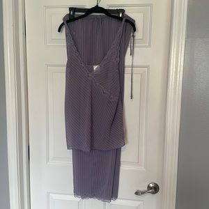 NVW lingerie set. Purple see through pinstriped set